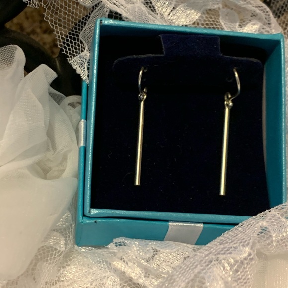 Bar Surgical Stainless Steel Earrings                NWOT - Picture 1 of 5